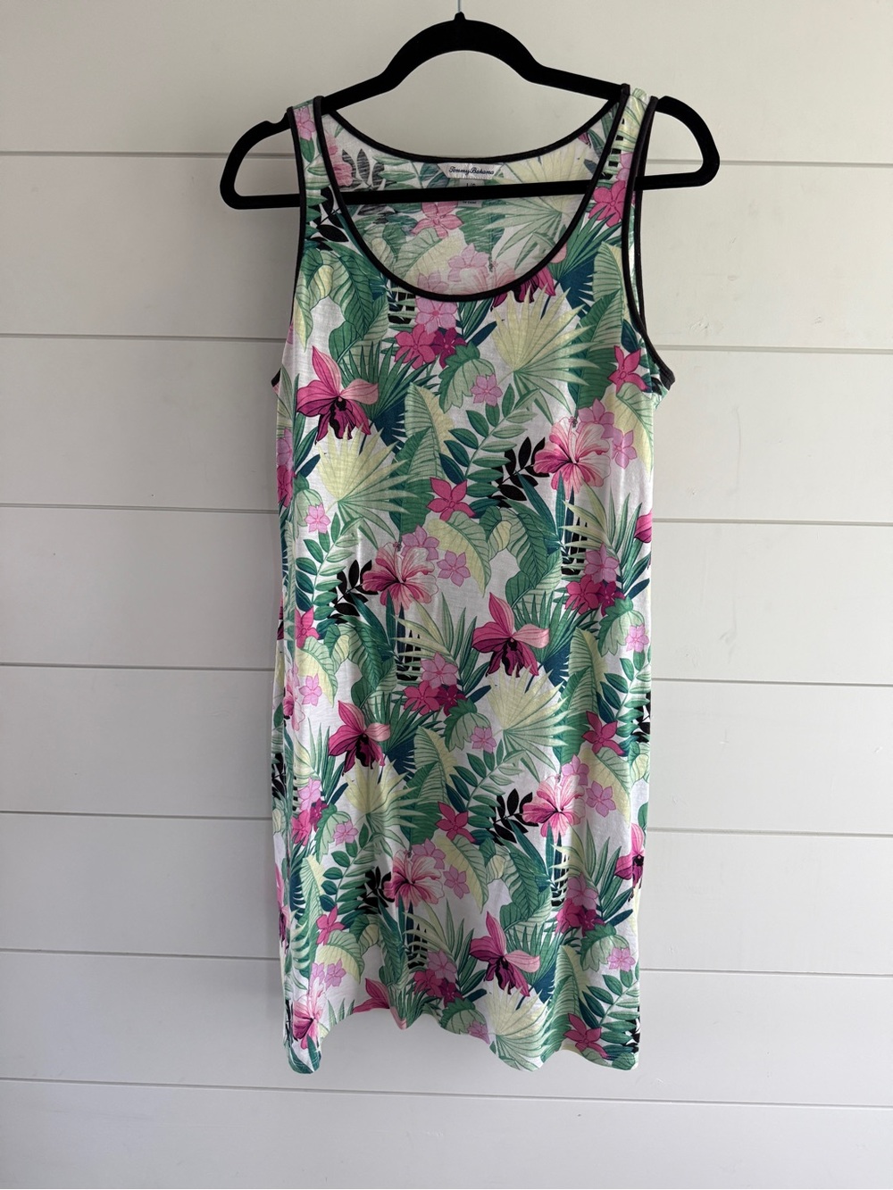 Tommy Bahama Tropical Floral Sleeveless Tank Dress in Pink & Green